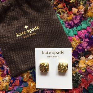 Kate Spade gold glitter earrings